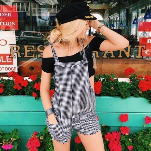 LF Pants - LF Gingham Overalls